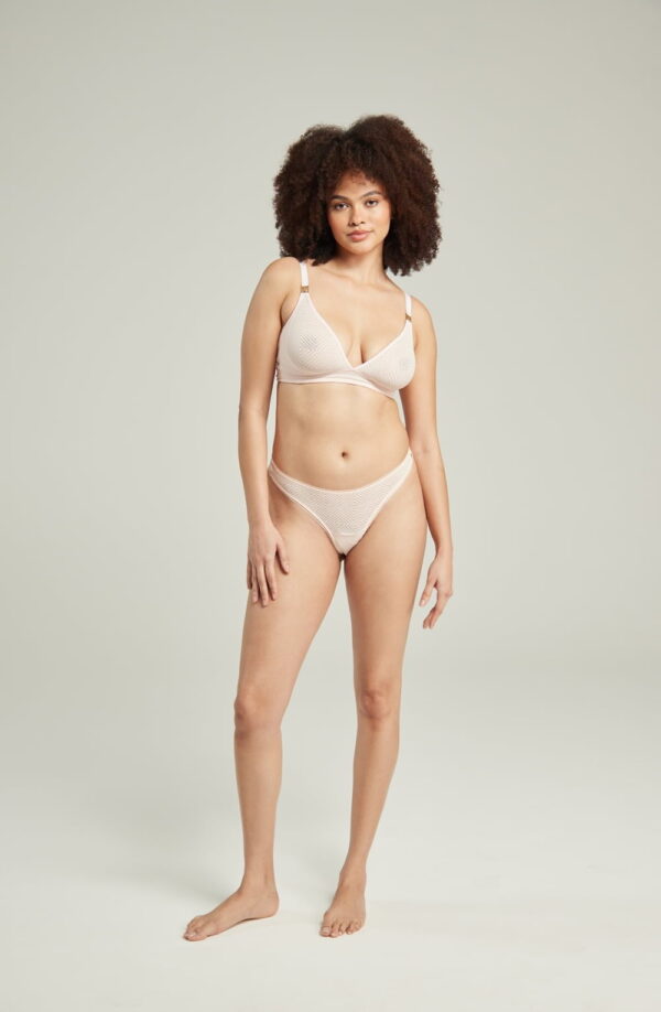 The Sheer Deco Barely There Thong Blush Pink - Image 4