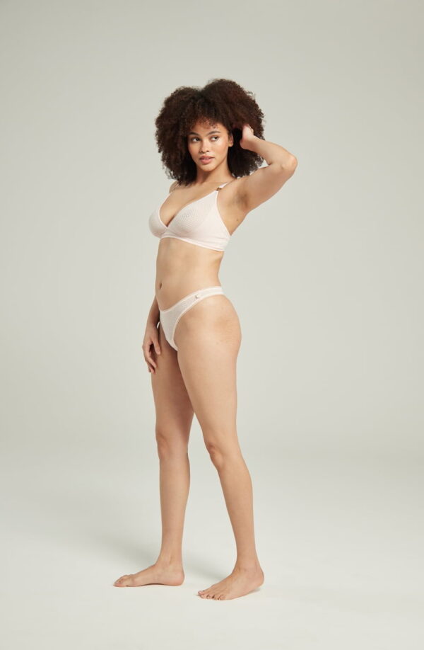 The Sheer Deco Barely There Thong Blush Pink - Image 3
