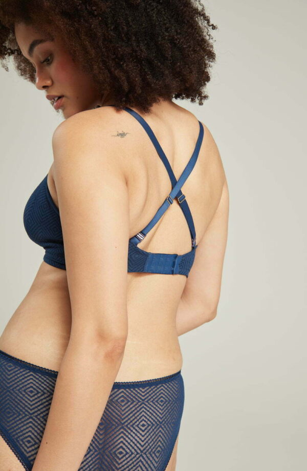 The Sheer Deco Easy Does It Bralette Navy Up to G Cup - Image 3