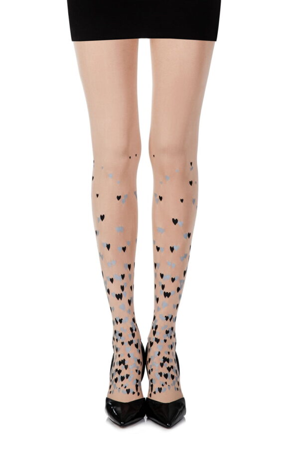 Zohara "Queen Of Hearts" Powder Print Tights - Image 3