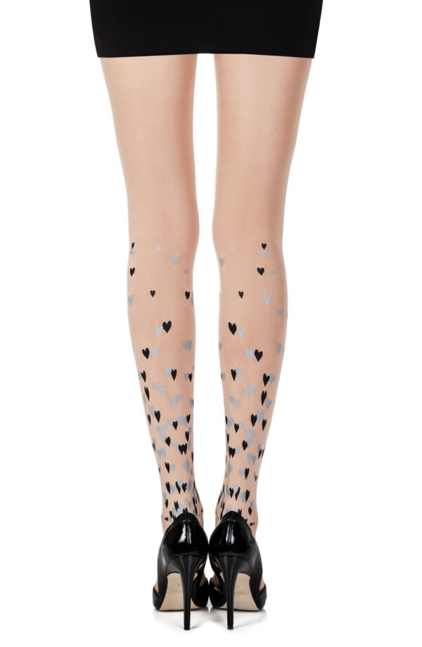 Zohara "Queen Of Hearts" Powder Print Tights - Image 2