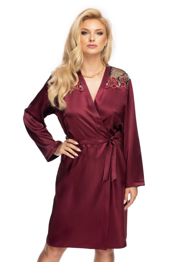 Irall Elodie Dressing Gown Burgundy - Image 3