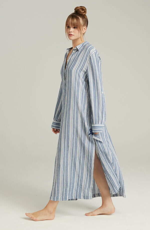 The Maxi Shirt French Navy Stripe - Image 2