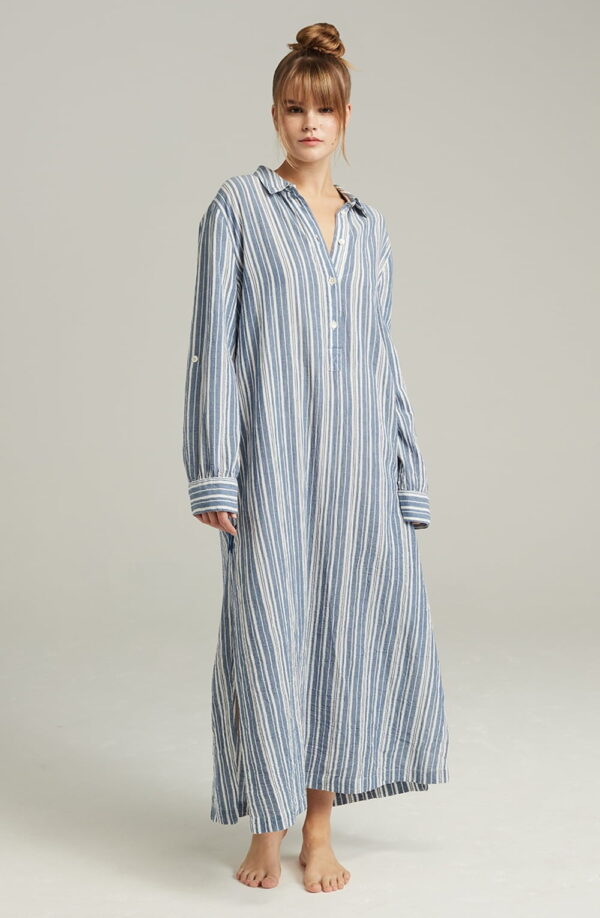 The Maxi Shirt French Navy Stripe - Image 5