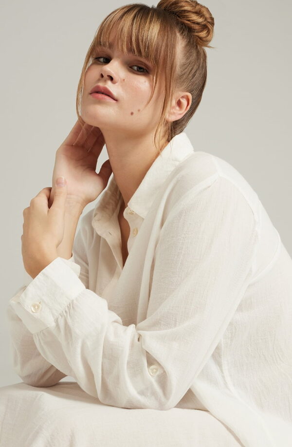 The Maxi Shirt Organic Cotton White - Image 5