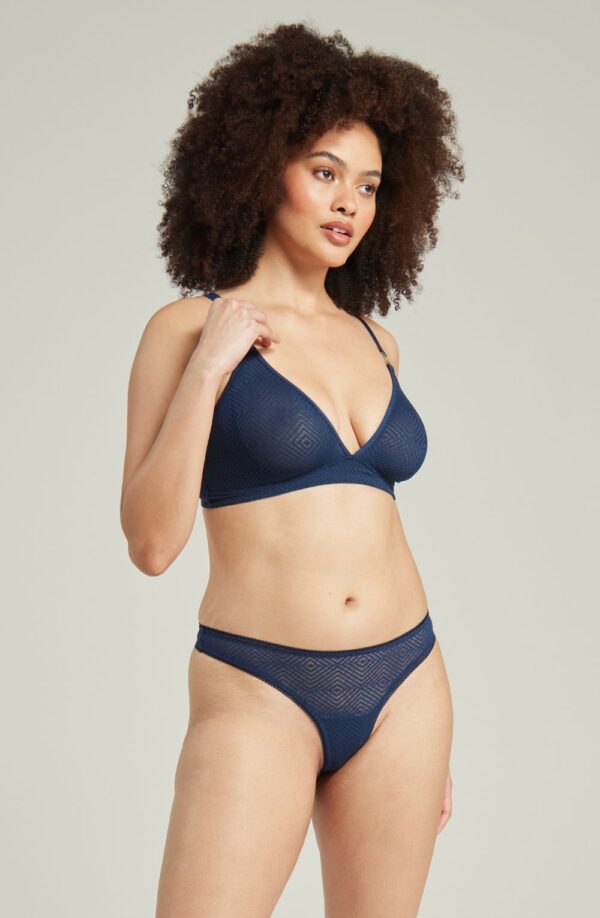 The Sheer Deco Easy Does It Bralette Navy Up to G Cup - Image 5