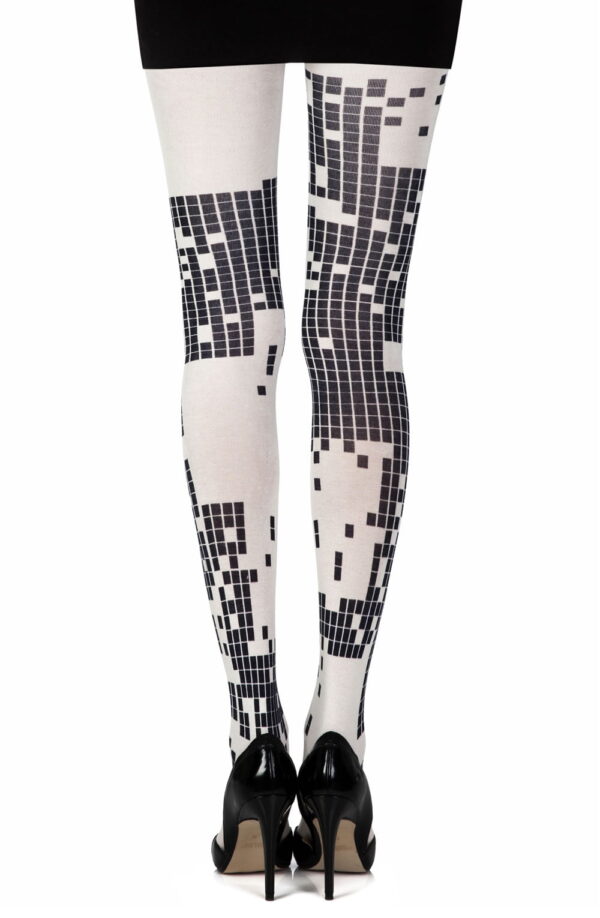 Zohara "Game Boy" Cream Print Tights - Image 2