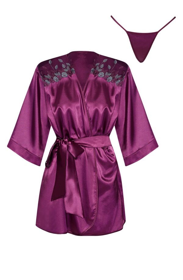 Beauty Night BN6673 Peignoir Burgundy - Image 2