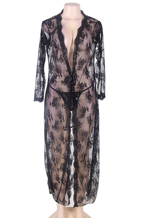 YesX YX824 Dressing Gown Black - Image 2