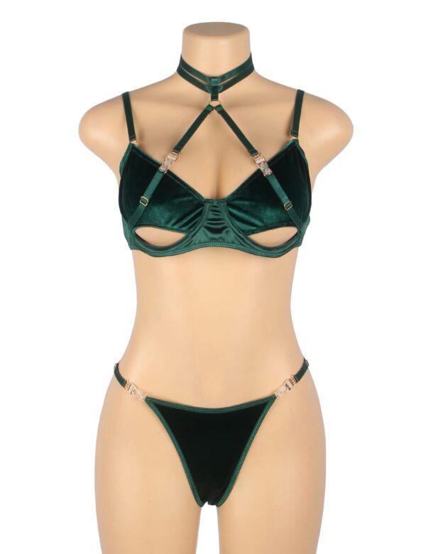 YesX YX873Q Hollow Cut Halter Bra Set - Image 7
