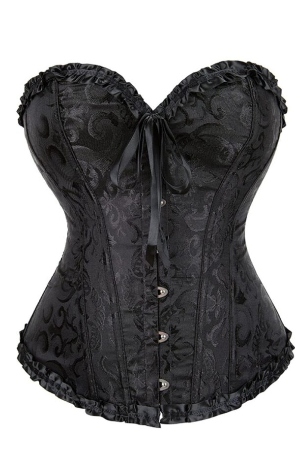 YesX YX886 Stunning Black Borcade Corset Up to 5XL - Image 9