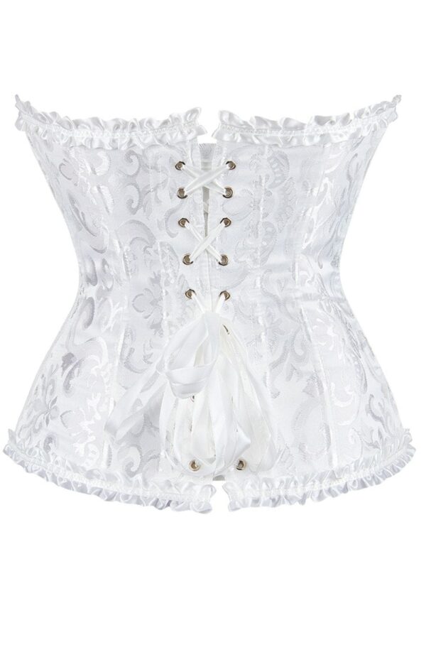 YesX YX887 Elegant White Brocade Corset up to 2XL - Image 5