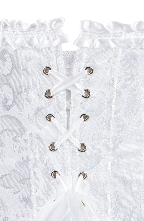 YesX YX887 Elegant White Brocade Corset up to 2XL - Image 4