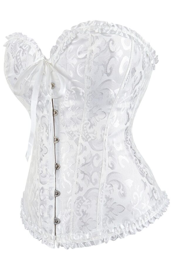 YesX YX887 Elegant White Brocade Corset up to 2XL - Image 2