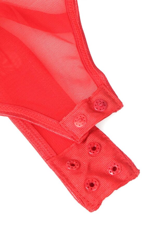 YesX YX891 Red Faux Leather Look & Mesh - Image 5