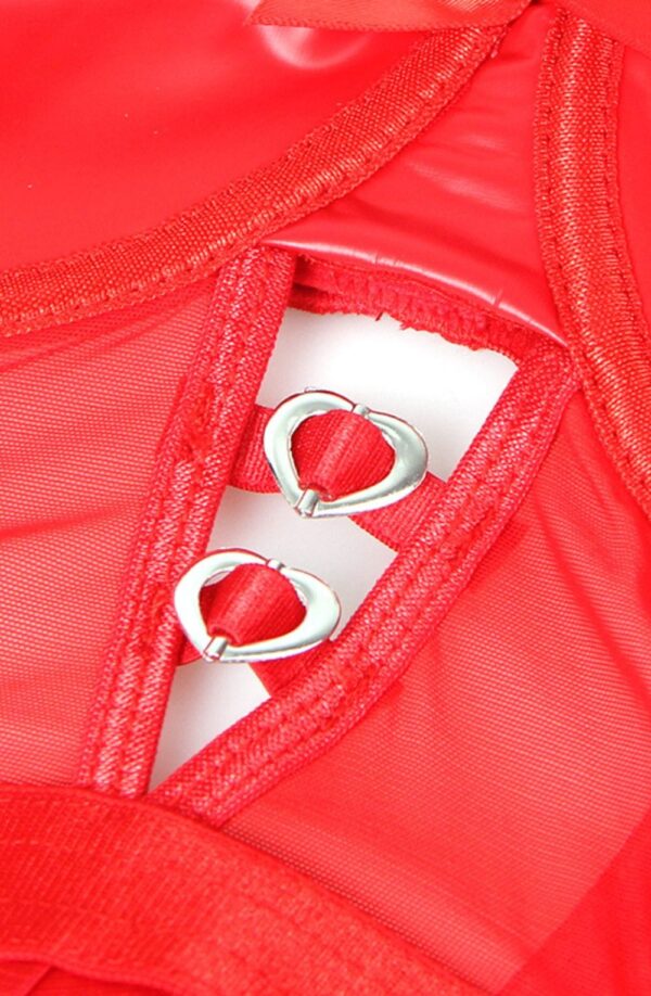 YesX YX891 Red Faux Leather Look & Mesh - Image 4
