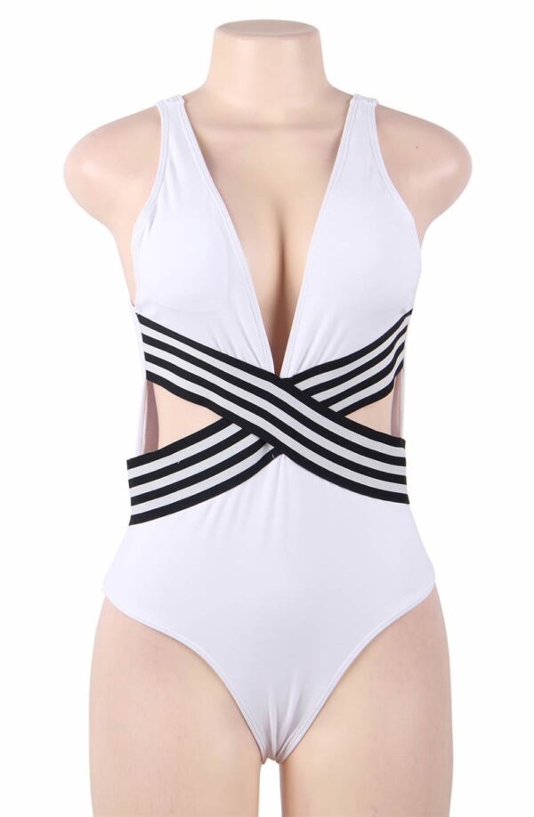 YesX YX962 One Piece Swimsuit White - Image 4