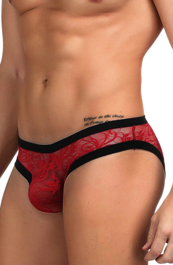 YesX YX974 Men's Brief Red/Black - Image 5