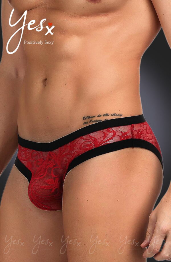 YesX YX974 Men's Brief Red/Black - Image 2