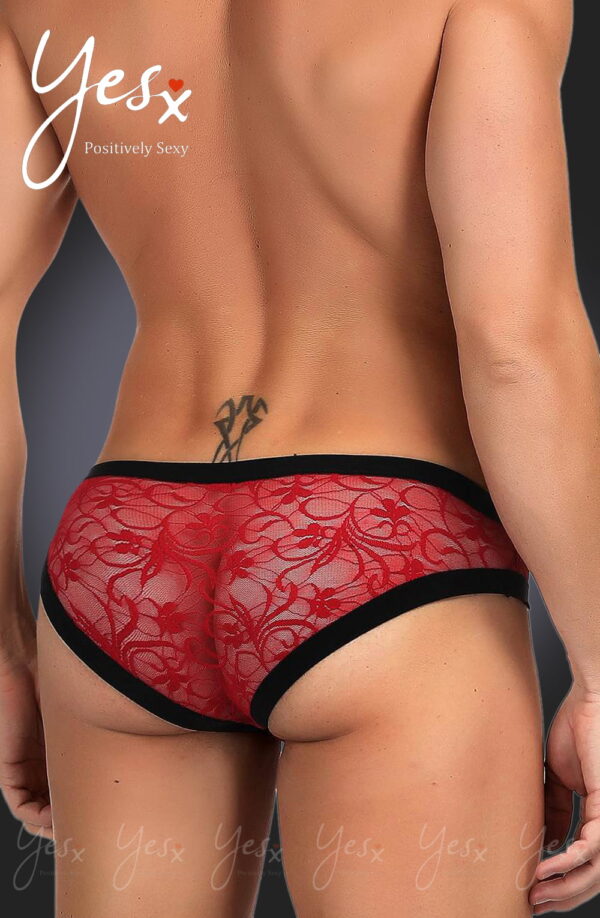 YesX YX974 Men's Brief Red/Black - Image 3