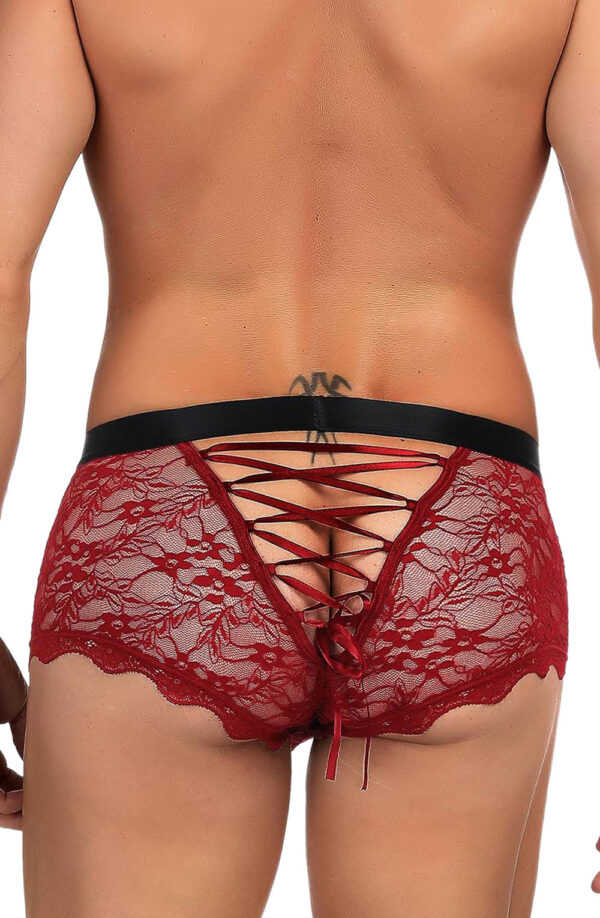 YesX YX976 Mens Boxer Brief Red/Black - Image 6