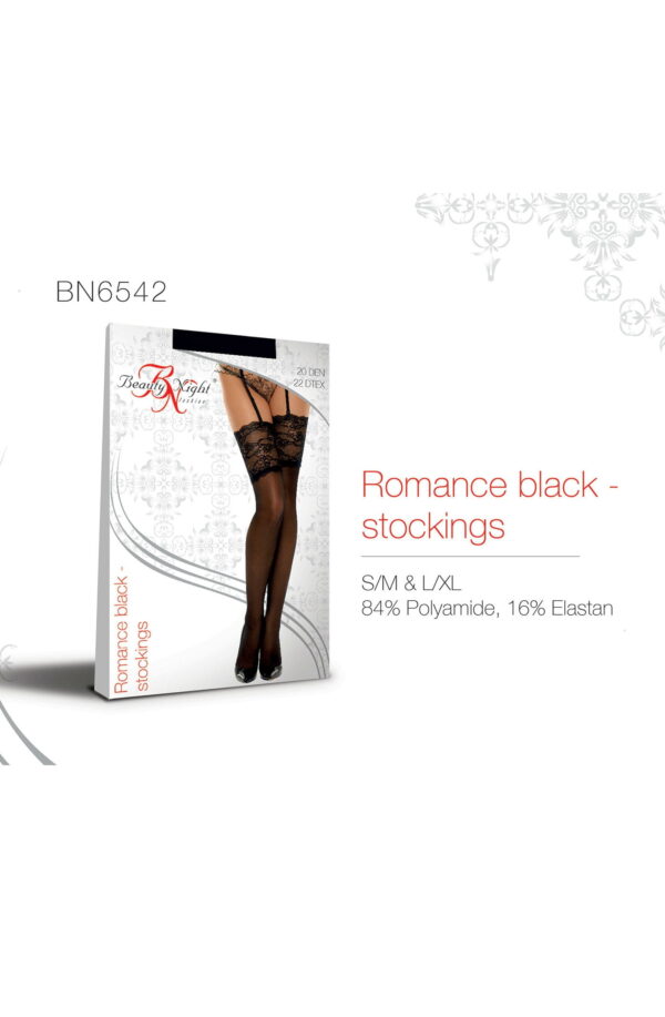 Beauty Night BN6542 Romance Stockings Black - Image 6