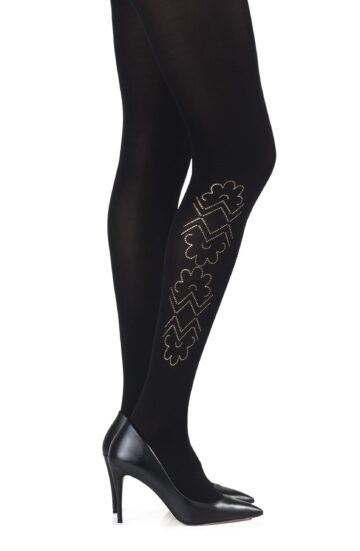 Zohara "Caught In The Metal" Black Print Tights