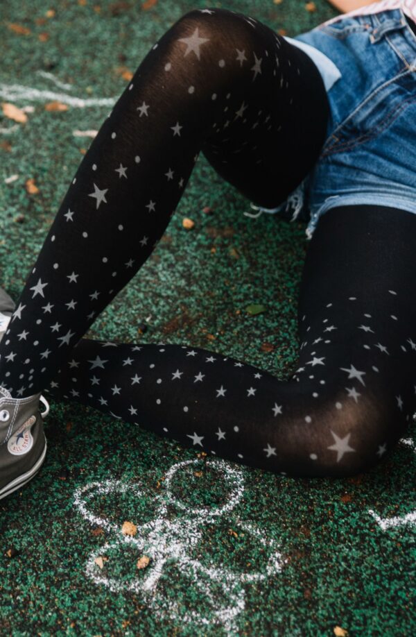 Zohara "Rise And Shine" Silver Print Tights - Image 4