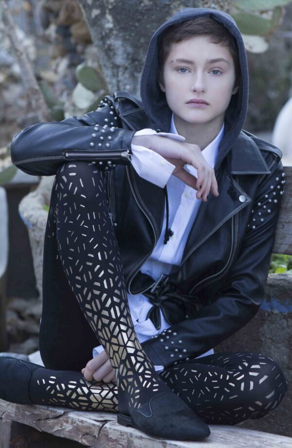 Zohara "Shape Up" Gold Print Tights - Image 2