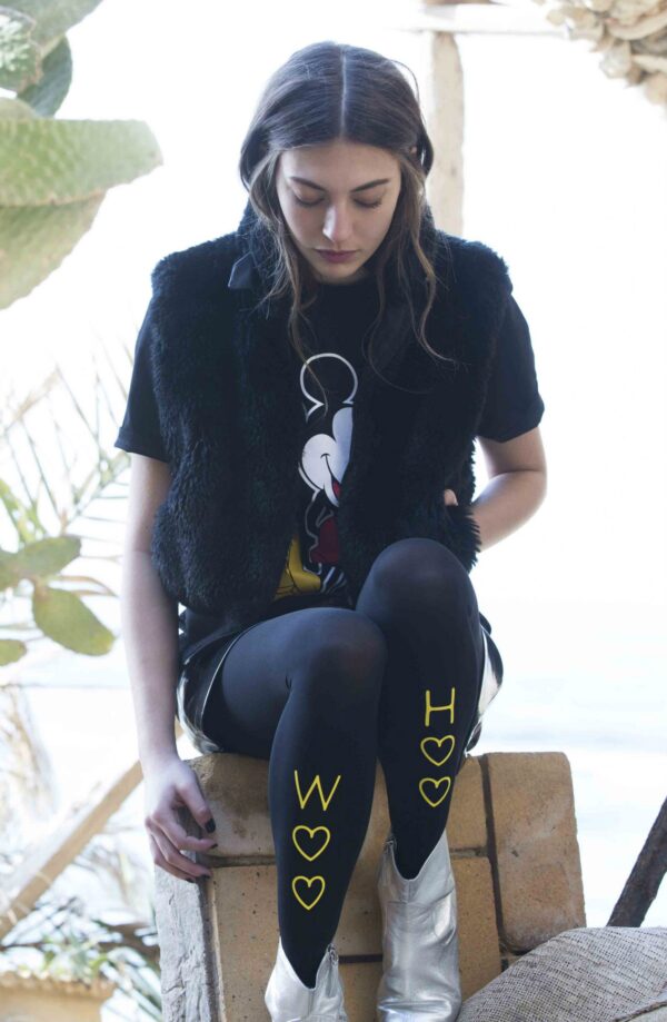Zohara "Party In The Back/Front" Black Tights - Image 2