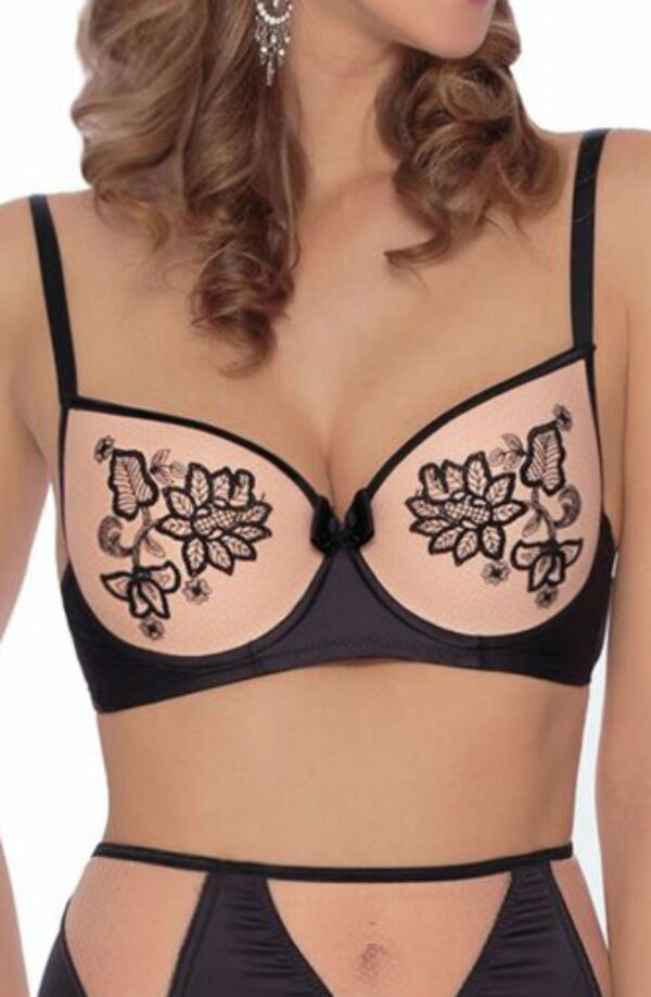 Roza Mehendi Push Up Bra Black - Image 2