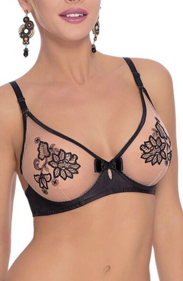 Roza Mehendi Soft Cup Bra Black - Image 2