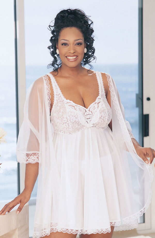Shirley of Hollywood X3595 White 3 Piece Babydoll - Image 3