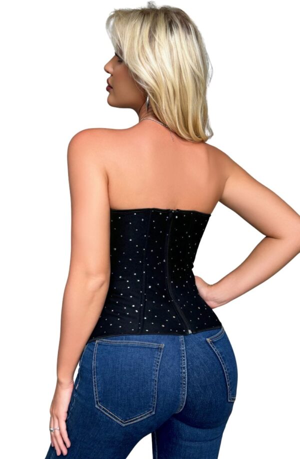 YesX YX895 Sequin Corset Black - Image 3